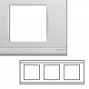 NORVIKA Plaque Triple Horizontale Entraxe 71mm Blanc