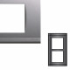 NORVIKA Plaque Double Verticale Entraxe 57mm Gris alu 