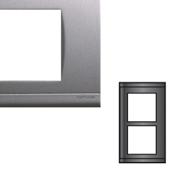 NORVIKA Plaque Double Verticale Entraxe 57mm Gris alu 