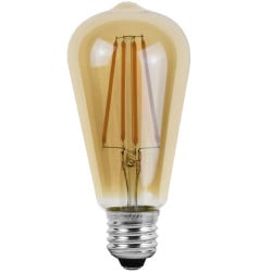 Ampoules LED conique à filaments E27 - Verre ambré
