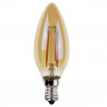 Ampoules LED flamme à filaments E14 - Verre ambré