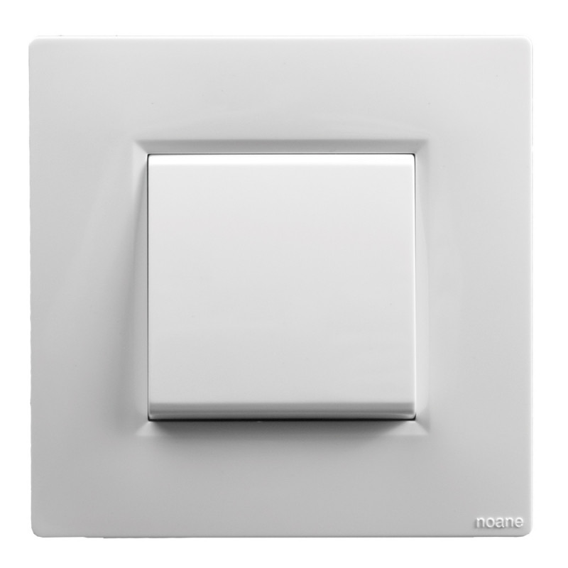 NOANE Interrupteur Poussoir 10A Complet Blanc