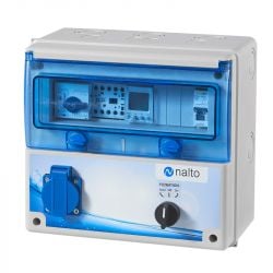 Coffret Electrique Piscine Filtration - Horloge Électronique - Protection Électrique Pompe à Chaleur - 1 Prise - NALTO