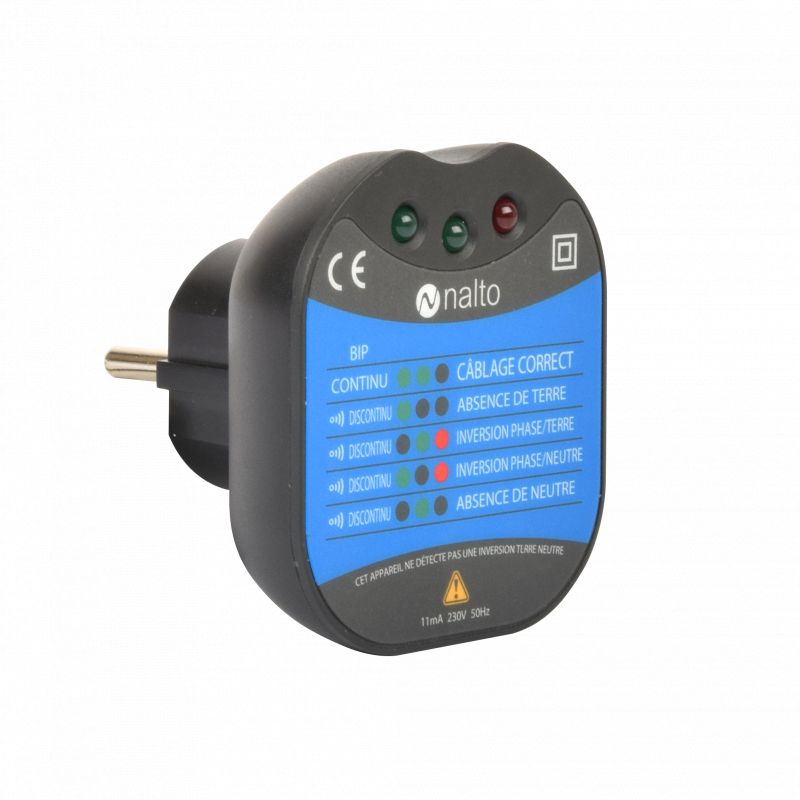Testeur de Prise de Fuite électrique 10A 16A Testeur de Prise de Fil de  Terre LCD ABS Applicable pour Ferme (Prise UE 220V)