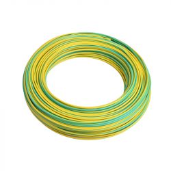 Câble H07VK – 1.5MM2 – Vert/Jaune - Bobine de 100M - fil rigide