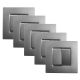Lot de 5 Interrupteurs Va et Vient Double 10A Complets Gris Alu NOANE
