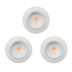Lot de 3 Spots à encastrer Orientables Variables 7W LED COB Blanc CREALYS