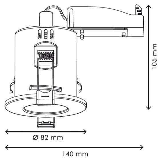 Pack Spot encastré fixe RT2012 10W max + Ampoule LED GU10 5W blanc chaud