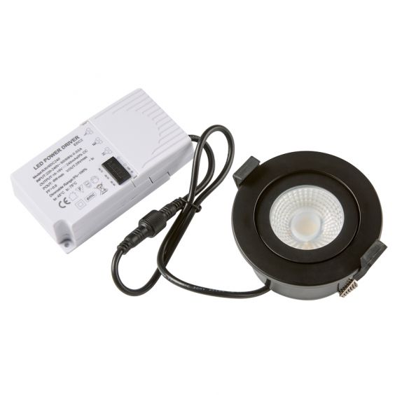 Spot à encastrer Orientable Variable IP65 CCT RT2012 6W LED Noir WOLTZ