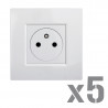 NOANE Lot 5 Prises 2P+T Affleurantes 16A Complètes Blanc 