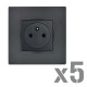 NOANE Lot 5 Prises 2P+T Affleurantes 16A Complètes Anthracite 