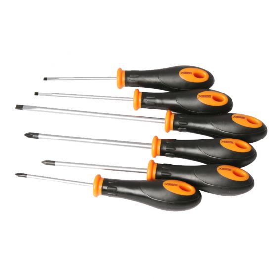 Jeu de 6 tournevis lame S2 + support de rengement 