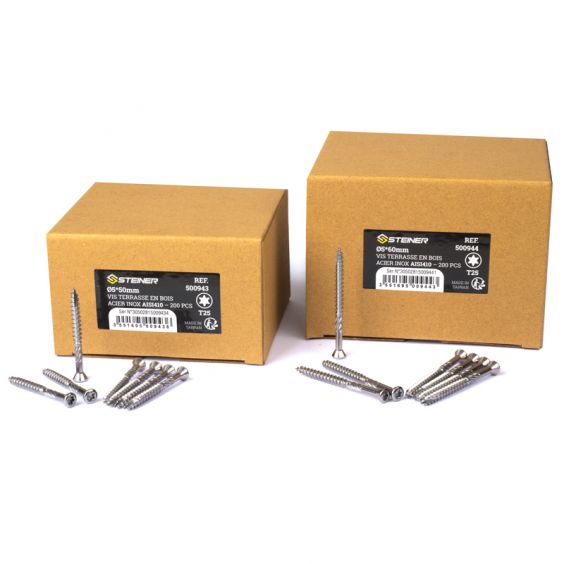 Boîte de 200 Vis Inox Terrasse 5x60mm