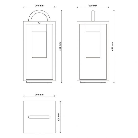 Lampe à Poser Extérieure 60W max E27 Acier Noir WOLTZ