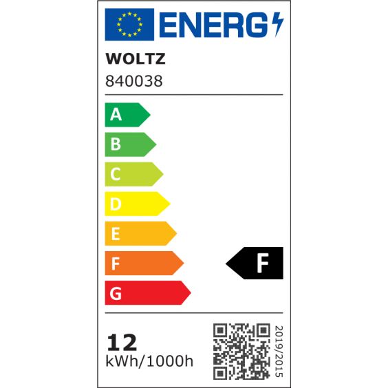 Ampoule LED E27 12W A60 blanc chaud WOLTZ