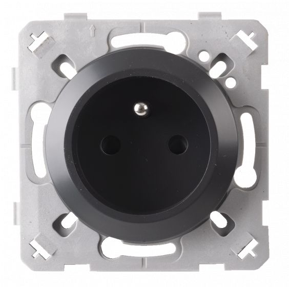 Prise 2P+T Auto Gris Anthracite EPURE