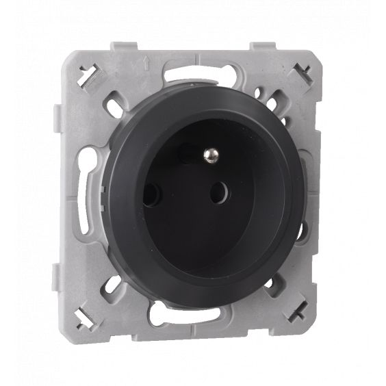 Prise 2P+T Auto Gris Anthracite EPURE