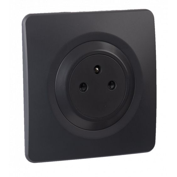Prise 2P+T Affleurante + Griffes + Plaque Anthracite EPURE