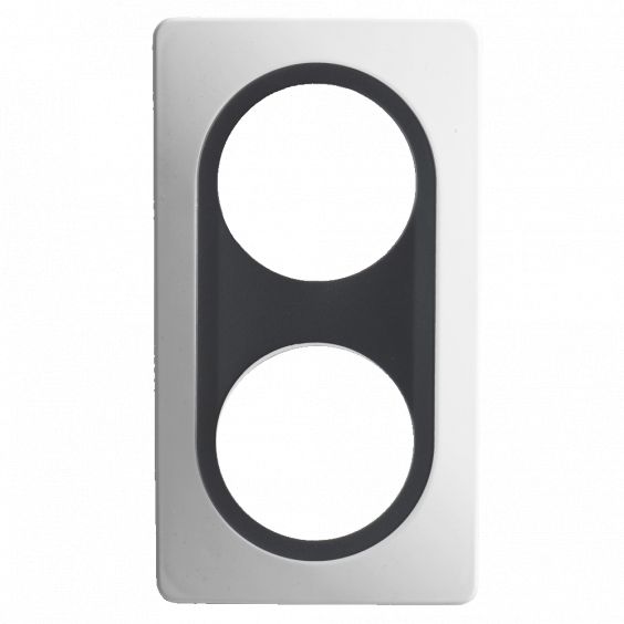 Plaque Double Blanc Insert Anthracite Mat EPURE