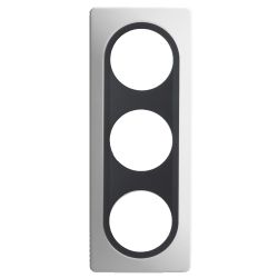 Plaque Triple Blanc Insert Anthracite Mat EPURE