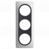 Plaque Triple Blanc Insert Anthracite Mat EPURE