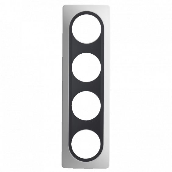 Plaque Quadruple Blanc Insert Anthracite Mat EPURE