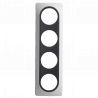 Plaque Quadruple Blanc Insert Anthracite Mat EPURE