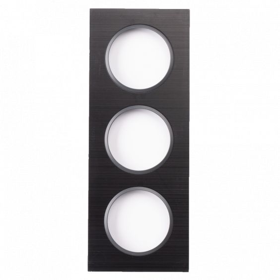 Plaque Triple Noir Brossé Cercle Anthracite EPURE