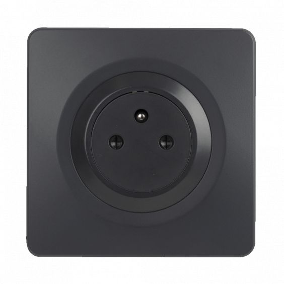 OHMTEC Epure Prise 2P+T 16A Affleurante Gris Anthracite 