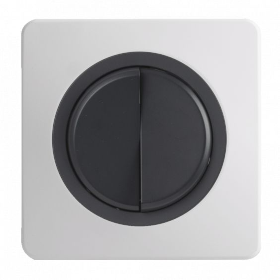 OHMTEC Epure Interrupteur Va et vient + Poussoir Droite Anthracite 