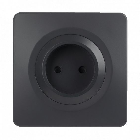 OHMTEC Epure Prise 2 Poles Anthracite 