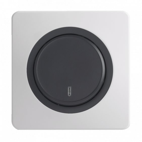 OHMTEC Epure Interrupteur Va et vient à voyant Anthracite 