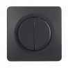 OHMTEC Epure Double Interrupteur Va et vient Anthracite 