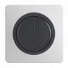 OHMTEC Epure Double Interrupteur Va et vient Anthracite 