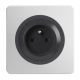 OHMTEC Epure Prise 2P+T Auto Gris Anthracite 