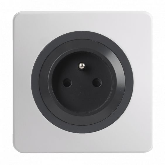 OHMTEC Epure Prise 2P+T Auto Gris Anthracite 