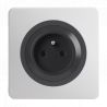 OHMTEC Epure Prise 2P+T Auto Gris Anthracite 