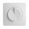 OHMTEC Epure Interrupteur va et vient + poussoir droite blanc complet