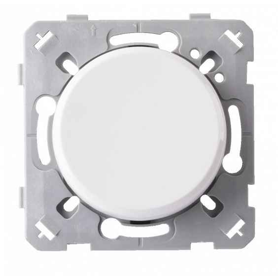 OHMTEC Epure Interrupteur va et vient complet blanc + griffes de fixation