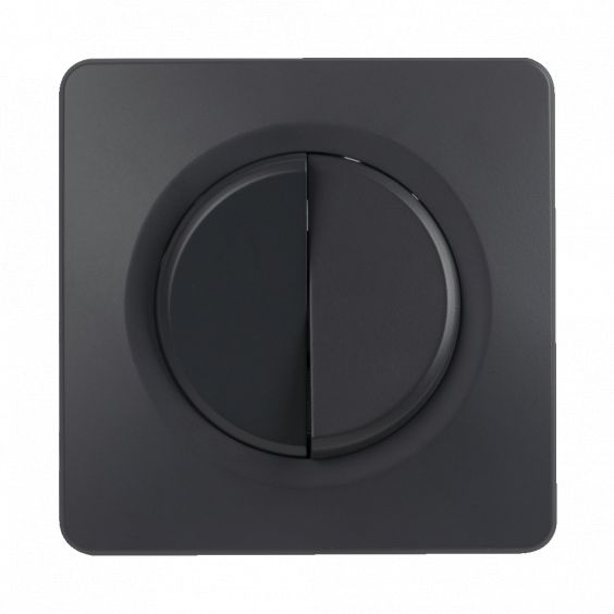 OHMTEC Epure Interrupteur va et vient + poussoir droite anthracite complet