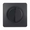 OHMTEC Epure Interrupteur va et vient + poussoir droite anthracite complet