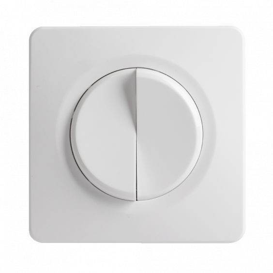 OHMTEC Epure Interrupteur Va et vient + Poussoir Gauche Blanc 