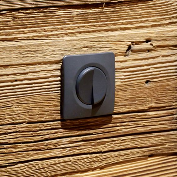 OHMTEC Epure Interrupteur va et vient + Poussoir gauche anthracite 