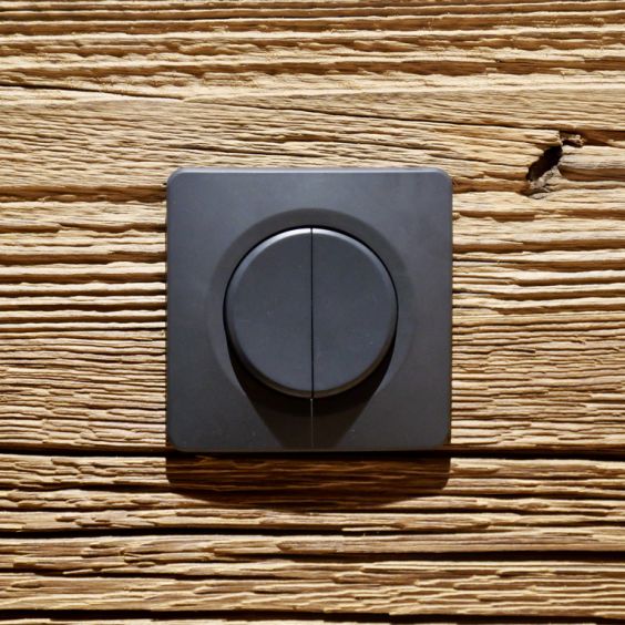 OHMTEC Epure Interrupteur va et vient + Poussoir droite anthracite 