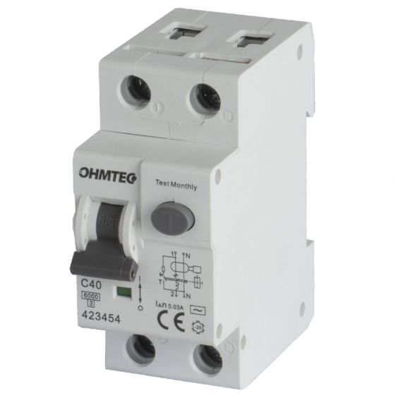 Disjoncteur différentiel à vis 1P+N 40A 30mA 6kA Courbe C
