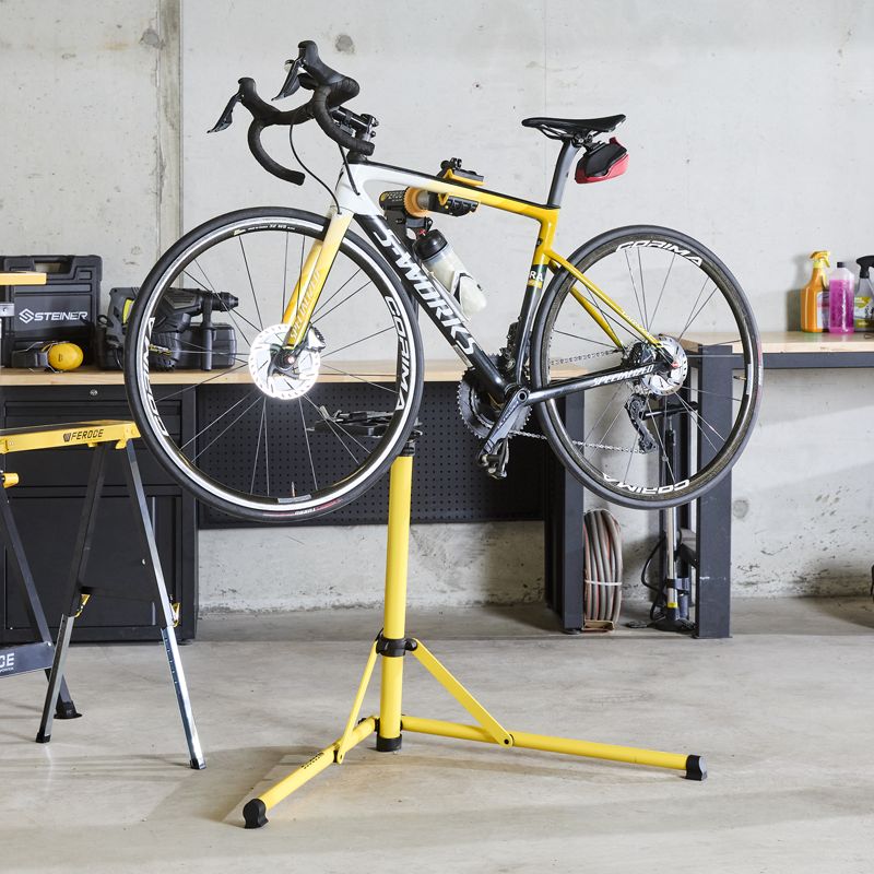 Pied & support vélo pour réparation, entretien, stockage ou