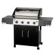 Barbecue Gaz ROSTER 5 brûleurs Dont 1 Latéral Avec Plancha et Grille de Cuisson Combinées