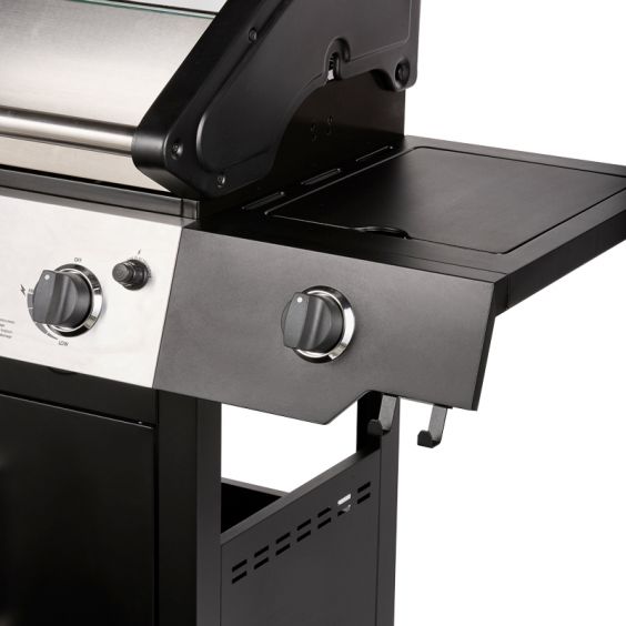 Barbecue Gaz ROSTER 5 brûleurs Dont 1 Latéral Avec Plancha et Grille de Cuisson Combinées