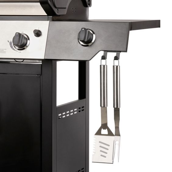 Barbecue Gaz ROSTER 5 brûleurs Dont 1 Latéral Avec Plancha et Grille de Cuisson Combinées