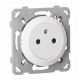 OHMTEC Epure Prise 2P+T affleurante complet blanc + griffes de fixation